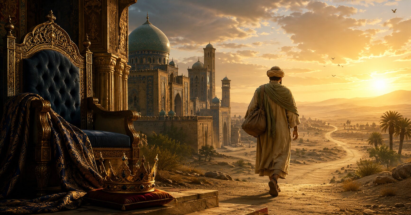 حضرت ابراہیم بن ادہمؒ شاہی محل اور تخت و تاج چھوڑ کر اللہ کی رضا کے لیے سفر کرتے ہوئے