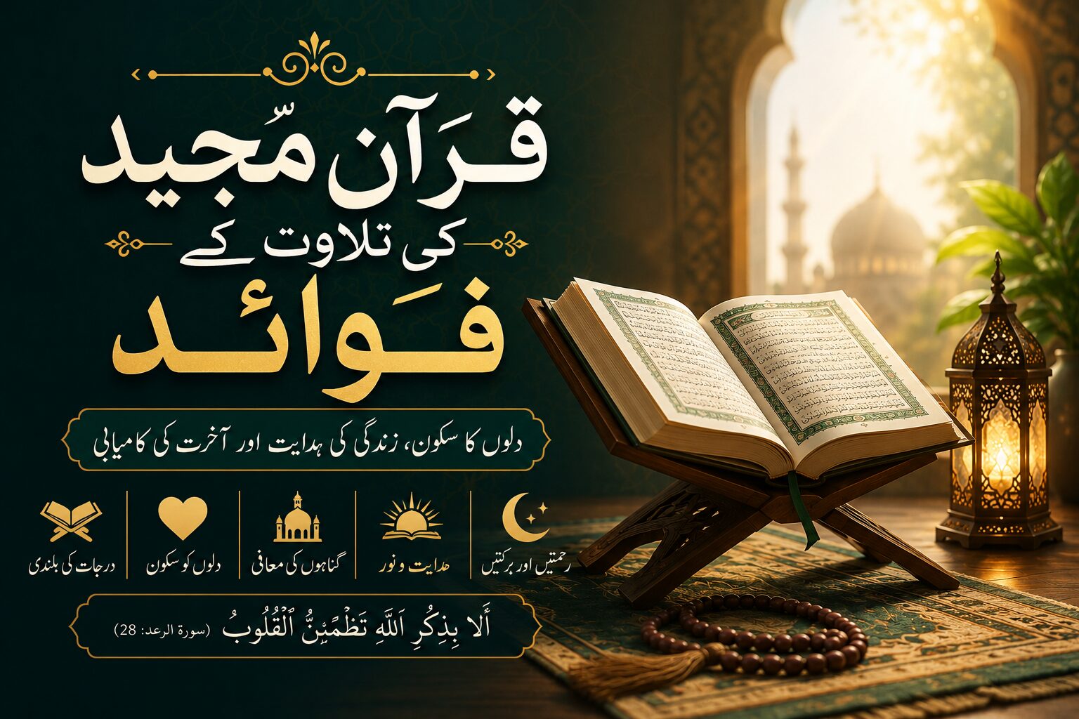 قرآن مجید کی تلاوت کے فوائد — زندگی بدل دینے والی نعمت کا مکمل تعارف